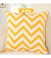 Thick Canvas Fashion Bright Bold Chevron Stripe Decorative Pillow Throw Cushion Cover  Black Yellow OrangeBlue Wave