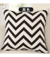 Thick Canvas Fashion Bright Bold Chevron Stripe Decorative Pillow Throw Cushion Cover  Black Yellow OrangeBlue Wave